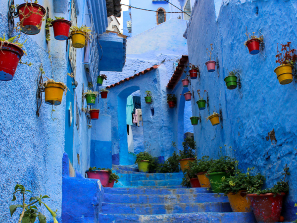 morocco chefchaouen blue streets